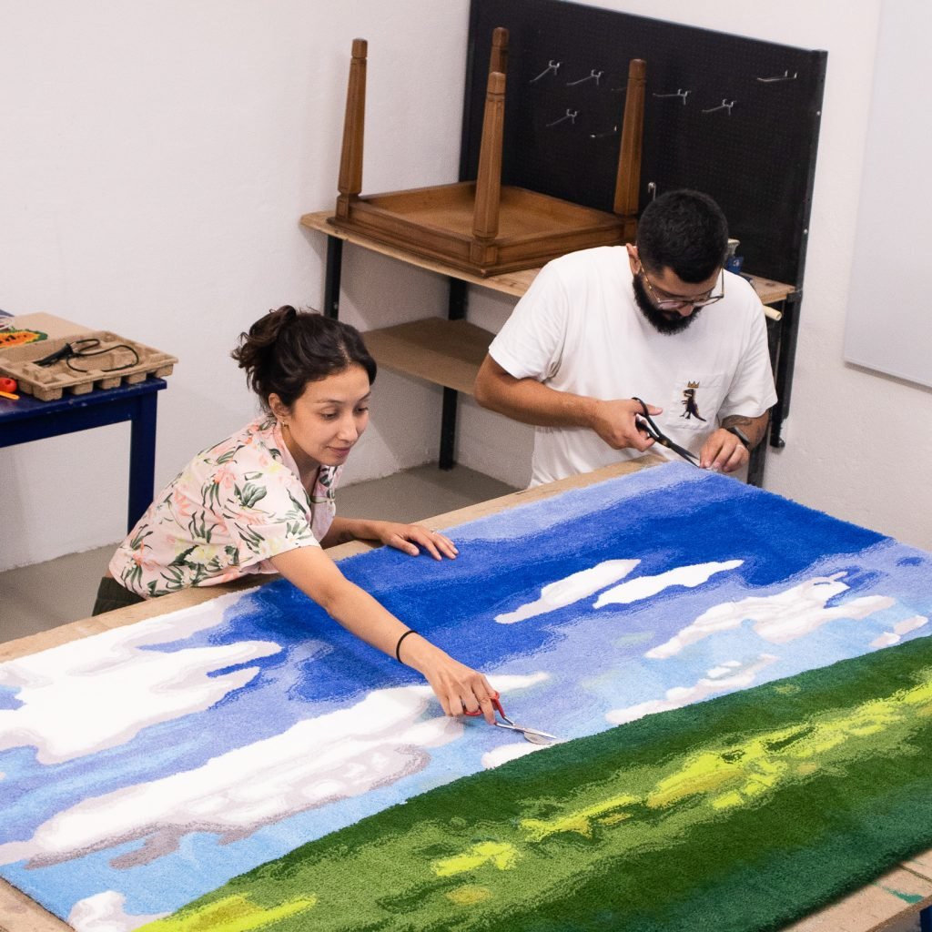 Handmade tufted rug by Marso Studio in Vienna