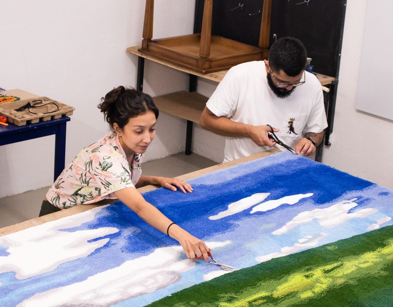 Handmade tufted rug by Marso Studio in Vienna