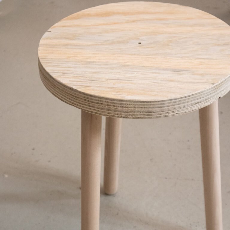 Wooden Tufted Stool