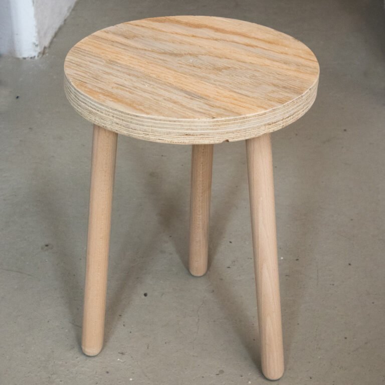 Wooden Tufted Stool