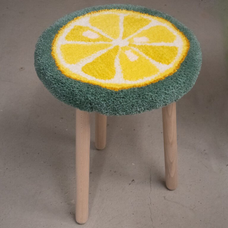 Wooden Tufted Stool