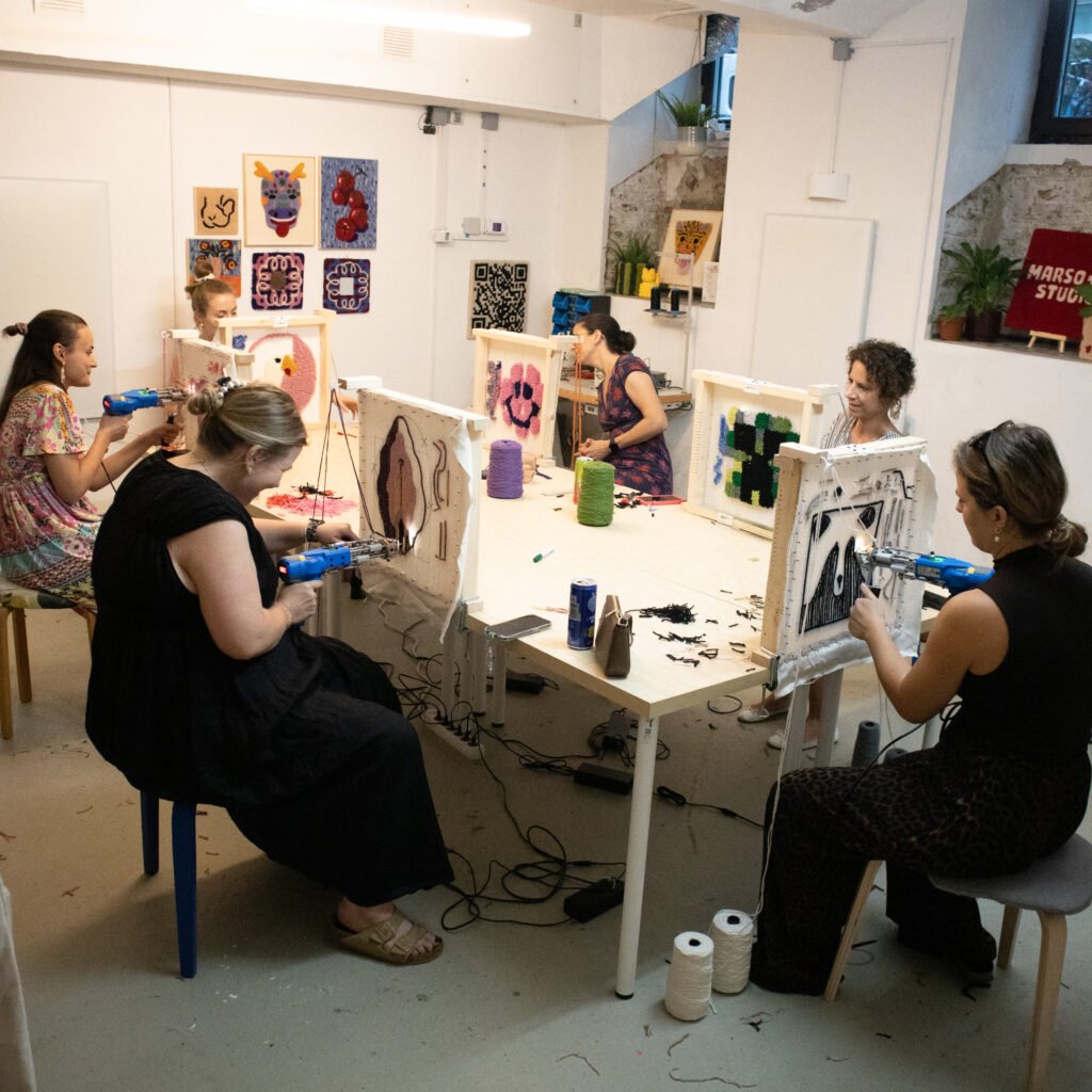 Team building tufting workshop